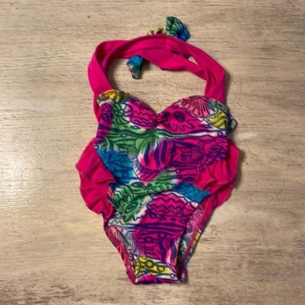 Kidz One Piece Fish Print Swim Suit